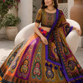 Traditional Multicolor Cotton Rayon Designer Printed Lehenga Choli with Dupatta for Women