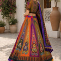 Traditional Multicolor Cotton Rayon Designer Printed Lehenga Choli with Dupatta for Women