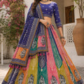 Superb Multicolor Cotton Rayon Designer Printed Lehenga Choli with Dupatta for Women