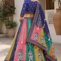 Superb Multicolor Cotton Rayon Designer Printed Lehenga Choli with Dupatta for Women