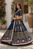 Glorious Navy Blue Cotton Rayon Designer Printed Lehenga Choli with Dupatta for Women