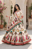 Charming Cream Cotton Rayon Designer Printed Lehenga Choli with Dupatta for Women
