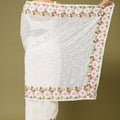 Elegant White Moss Chiffon Saree Sequin Embroidery Work for Women