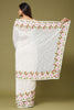 Elegant White Moss Chiffon Saree Sequin Embroidery Work for Women