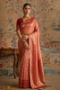 Beautiful Peach Pink Silk Woven Jari Designer Saree for Women