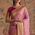 Stylish Pink Silk Woven Jari Designer Saree for Women
