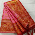 Stylish Pink Silk Woven Jari Designer Saree for Women