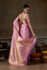 Elegant Rose Pink Kanchivaram Silk Woven Jari Designer Saree for Women