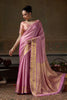 Elegant Rose Pink Kanchivaram Silk Woven Jari Designer Saree for Women
