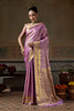 Premium Lavender Kanchivaram Silk Woven Jari Designer Saree for Women