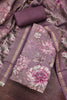 Lovely Mauve Simmer Linen Cotton Printed Hand Work Dupatta for Women