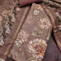 Stylish Brown Simmer Linen Cotton Hand Work Dupatta for Women
