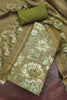 Graceful Olive Green Simmer Linen Cotton Hand Work Dupatta for Women
