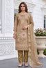Premium Beige Simmer Linen Cotton Hand Work Dupatta for Women