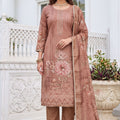 Beautiful Peach Pink Simmer Linen Cotton  Hand Work Dupatta for Women