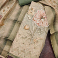 Grateful Olive Green Simmer Linen Cotton Dupatta for Women
