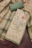 Grateful Olive Green Simmer Linen Cotton Dupatta for Women