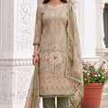Grateful Olive Green Simmer Linen Cotton Dupatta for Women