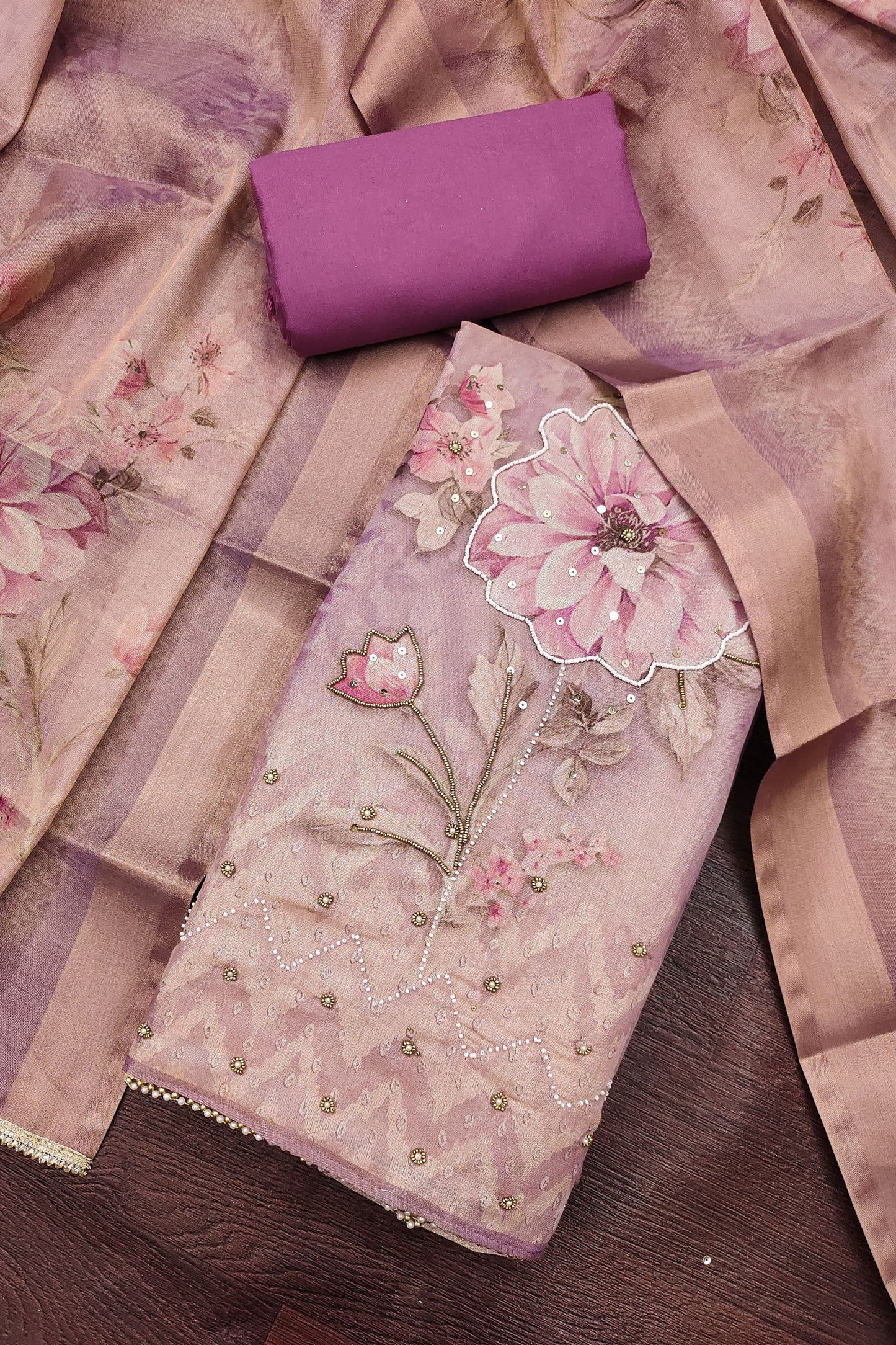 Elegant Purple Simmer Linen Cotton Dupatta for Women