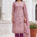 Elegant Purple Simmer Linen Cotton Dupatta for Women