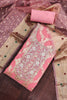 Beautiful Pink Banarasi Cotton Woven Designer Hand Work Salwar Suit for Women
