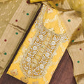 Premium Mustard Yellow Banarasi Cotton Woven Designer Hand Work Salwar Suit for Women