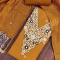 Stunning Rust Orange Banarasi Cotton Woven Designer Hand Work Salwar Suit for Women
