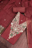 Adorable Maroon Banarasi Cotton Woven Designer Hand Work Salwar Suit for Women