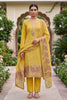 Royal Mustard Yellow Banarasi Cotton Woven Designer Hand Work Salwar Suit for Women