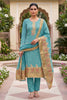 Wonderfull Teal Blue Banarasi Cotton Woven Designer Hand Work Salwar Suit for Women