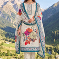 Elegant Teal Green Modal Cotton Printed Hand Work Salwar Suit with Dupatta 