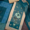 Royal Teal Blue Modal Cotton Hand Work Salwar Suit with Dupatta