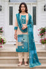 Royal Teal Blue Modal Cotton Hand Work Salwar Suit with Dupatta
