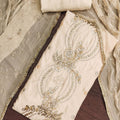 Stylish Cream PV Chanderi Embroidery Hand Work Salwar Suit with Dupatta