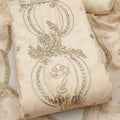 Stylish Cream PV Chanderi Embroidery Hand Work Salwar Suit with Dupatta