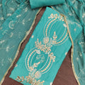 Graceful Teal Green PV Chanderi Embroidery Hand Work Salwar Suit with Dupatta