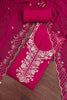 Traditional Rani Pink PV Chanderi Embroidery Hand Work Salwar Suit with Dupatta