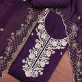 Royal Purple PV Chanderi Embroidery Hand Work Salwar Suit with Dupatta