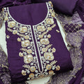 Royal Purple PV Chanderi Embroidery Hand Work Salwar Suit with Dupatta