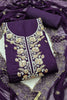 Royal Purple PV Chanderi Embroidery Hand Work Salwar Suit with Dupatta