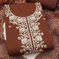 Admirable Brown PV Chanderi Embroidery Hand Work Salwar Suit with Dupatta