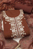Admirable Brown PV Chanderi Embroidery Hand Work Salwar Suit with Dupatta