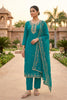 Gorgeous Teal Blue PV Chanderi Embroidery Hand Work Salwar Suit with Dupatta