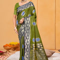 Elegant Olive Green Soft Silk Woven Designer Saree for Women