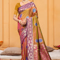 Premium Mustard Yellow Soft Silk Woven Designer Saree for Women
