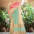 Graceful Mint Green Slub Silk Woven Saree for Women