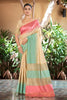 Graceful Mint Green Slub Silk Woven Saree for Women