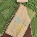 Stylish Beige Salsa Beads Embroidery Work Salwar Suit with Dupatta