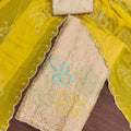 Premium Beige Salsa Beads Embroidery Work Salwar Suit with Dupatta