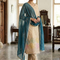 Gorgeous Beige Salsa Beads Embroidery Work Salwar Suit with Dupatta